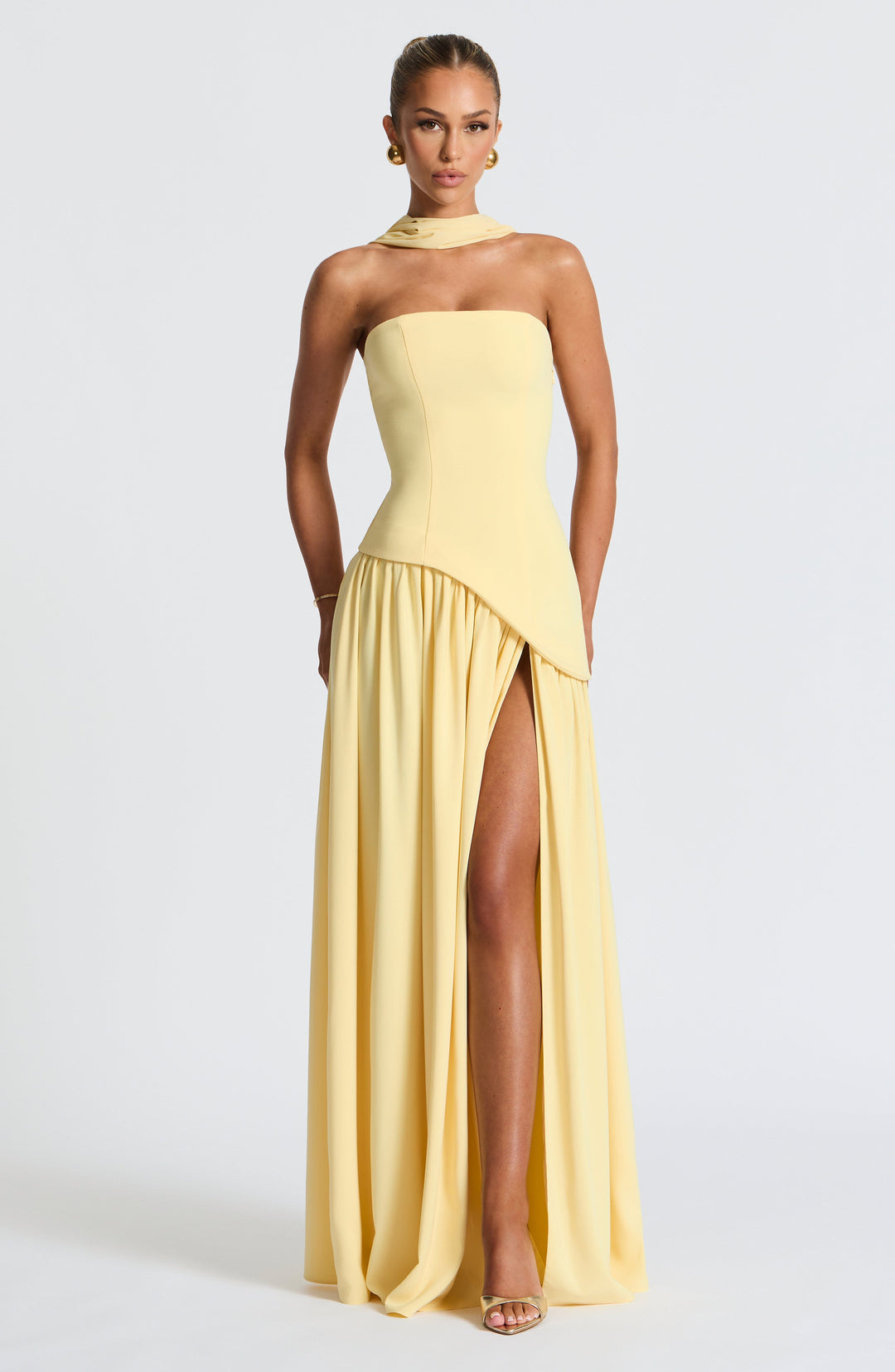 Maxi Dress | Strapless Bodice, Asymmetric Waist 0