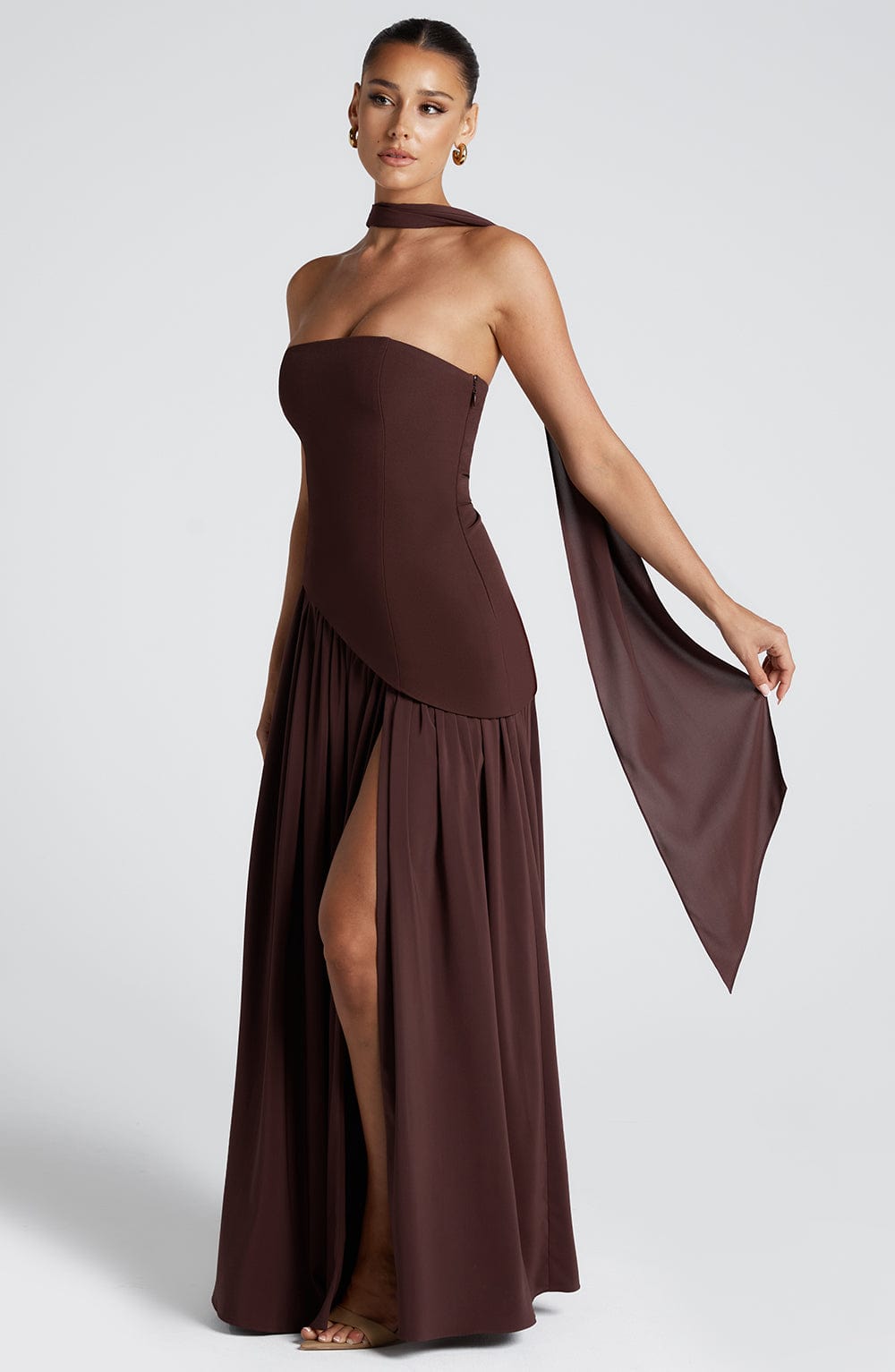 Maxi Dress | Strapless Bodice, Asymmetric Waist 5