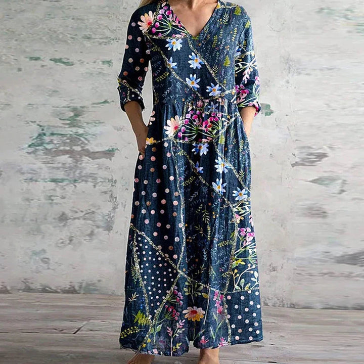 Maxi Dress | Vintage Floral Pattern, Flattering Silhouette 1