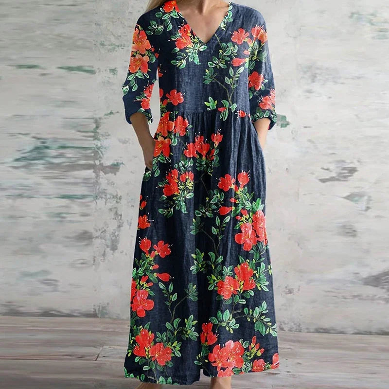 Maxi Dress | Vintage Floral Pattern, Flattering Silhouette 3