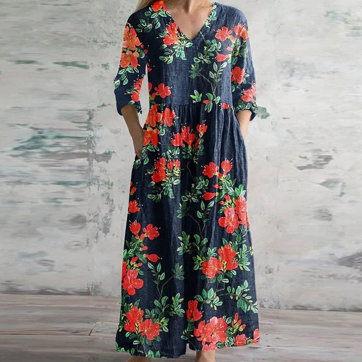Maxi Dress | Vintage Floral Pattern, Flattering Silhouette 3