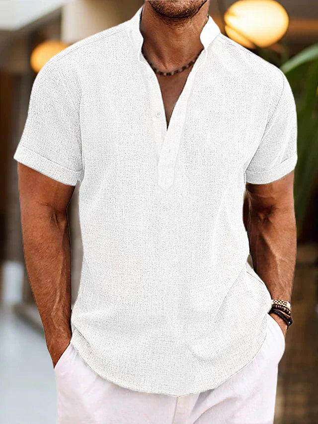 Men's Shirt | Short Sleeve, Classic Henley Neckline 2