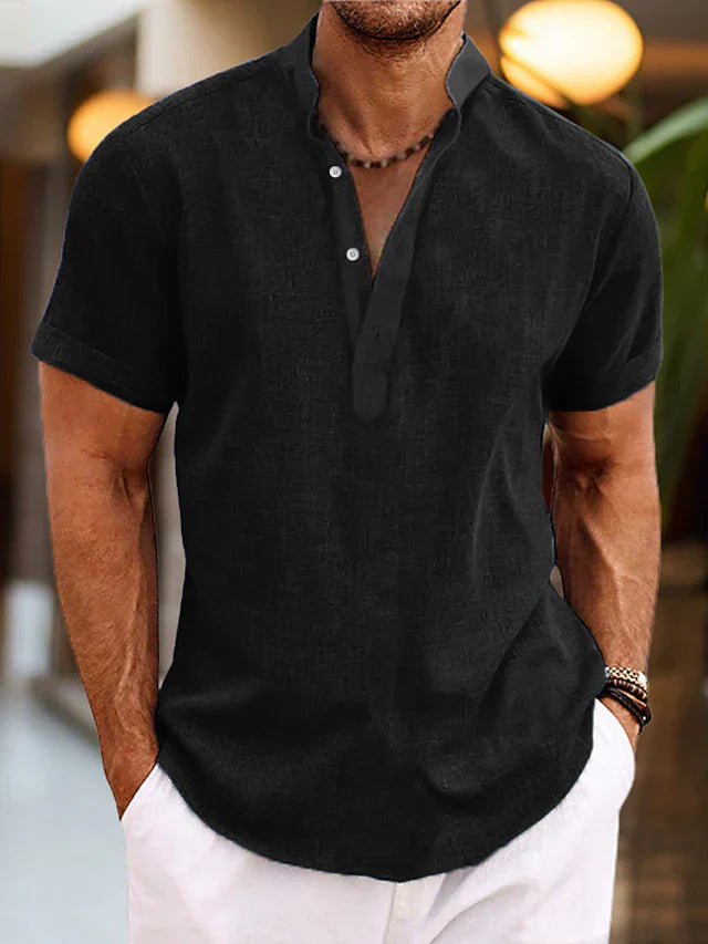 Men's Shirt | Short Sleeve, Classic Henley Neckline 3