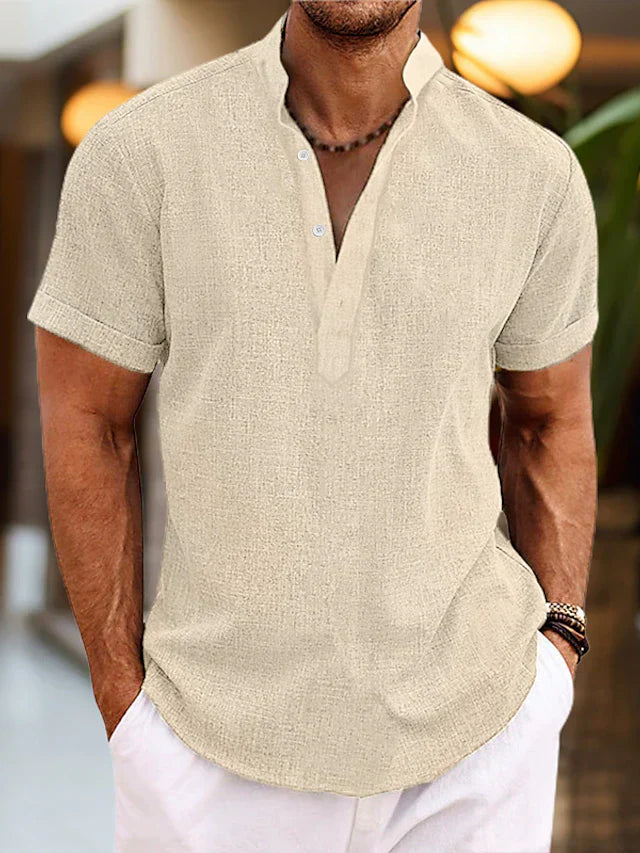 Men's Shirt | Short Sleeve, Classic Henley Neckline 5