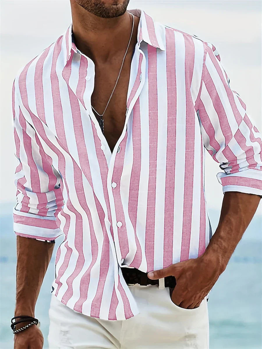 Men's Shirt | Striped Design, Button Down 0
