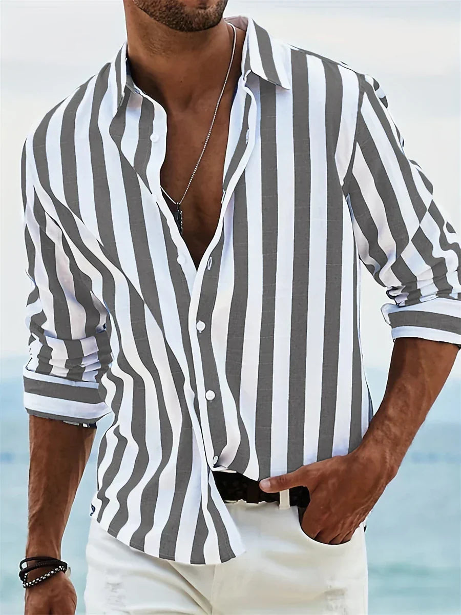 Men's Shirt | Striped Design, Button Down 2