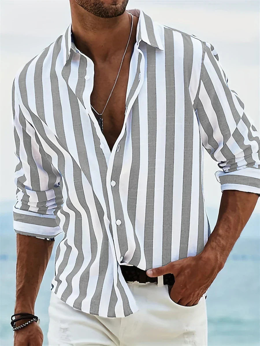 Men's Shirt | Striped Design, Button Down 5