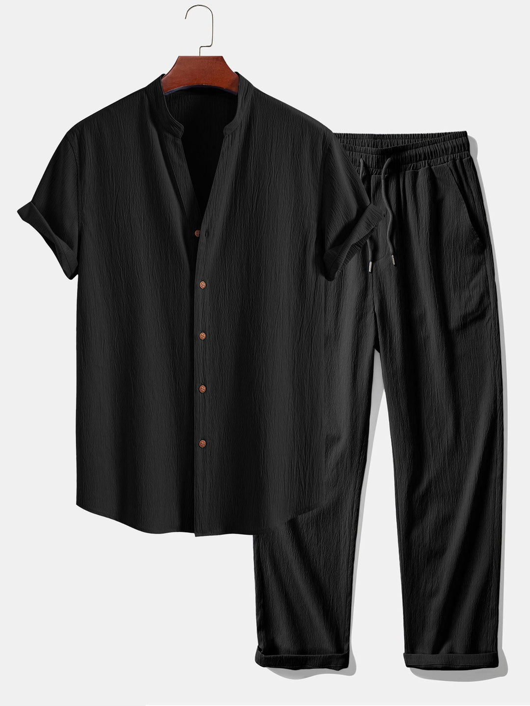 Men's Summer Set | Short Sleeve Shirt, Loose Pants 5