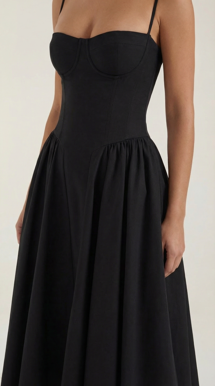 Midi Dress | Sweetheart Neckline, Floral Print 7