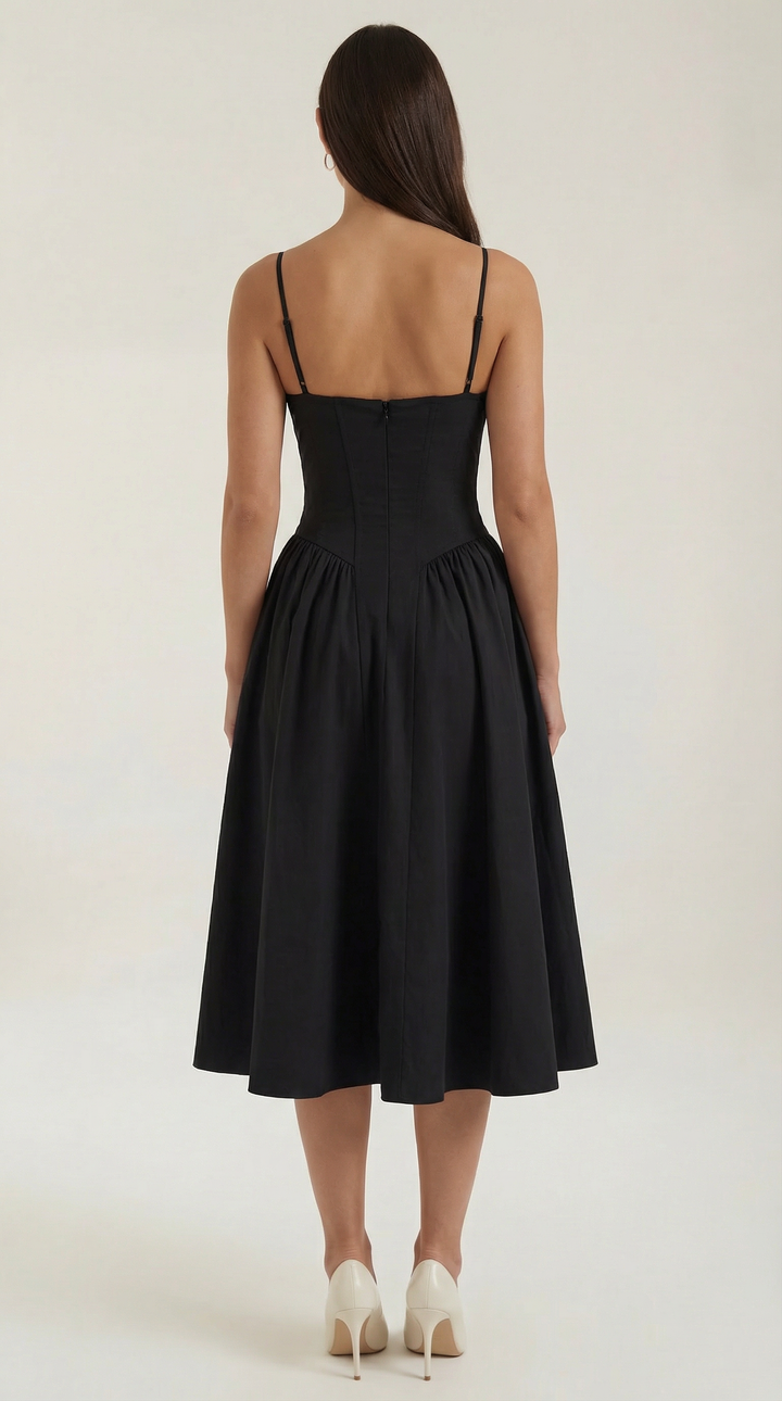 Midi Dress | Sweetheart Neckline, Floral Print 8