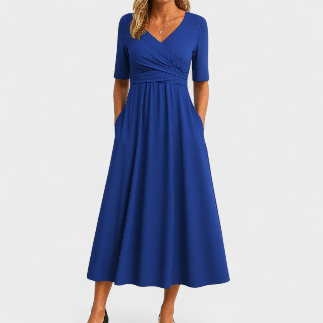 Midi Dress | V-Neckline, Flattering Silhouette 2