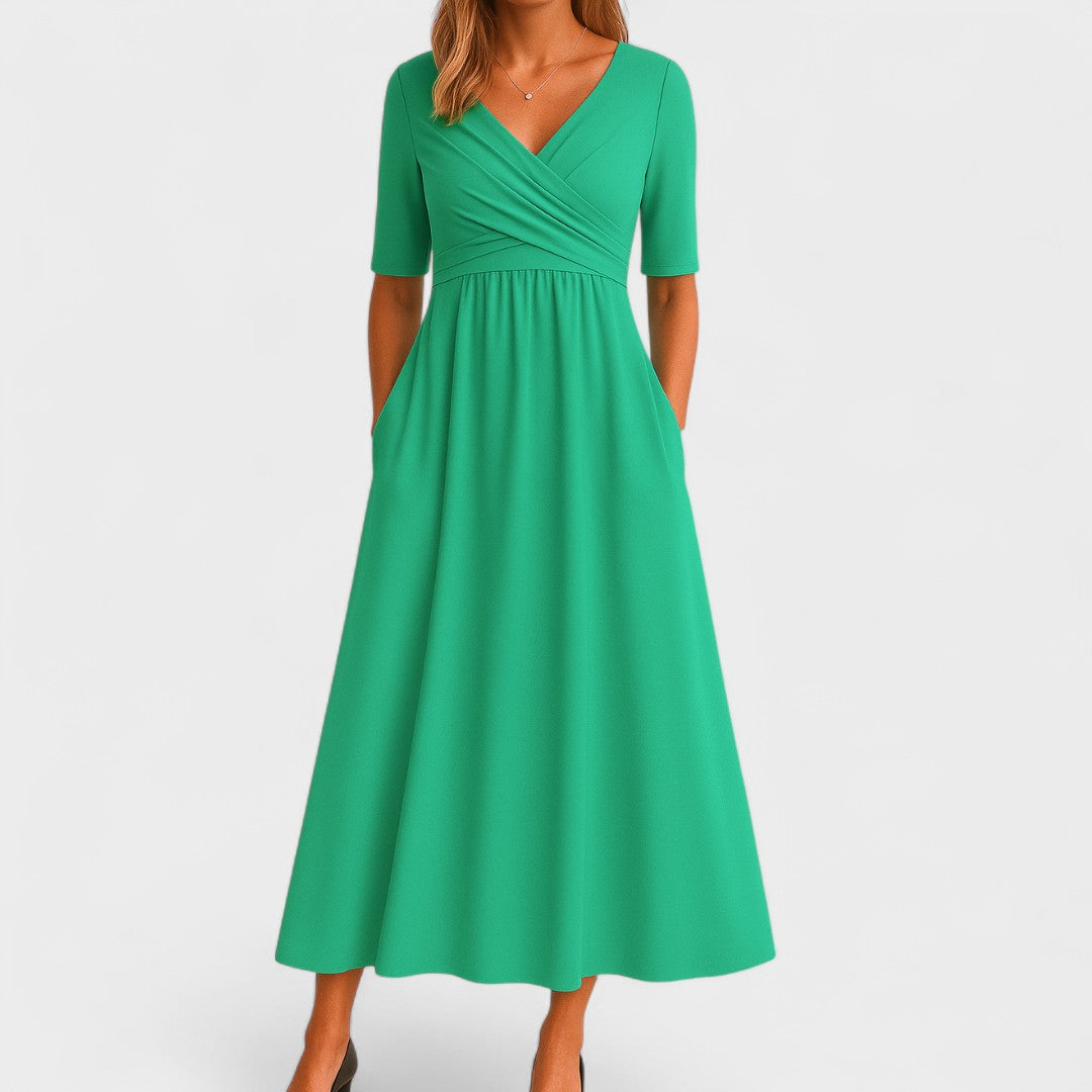 Midi Dress | V-Neckline, Flattering Silhouette 4