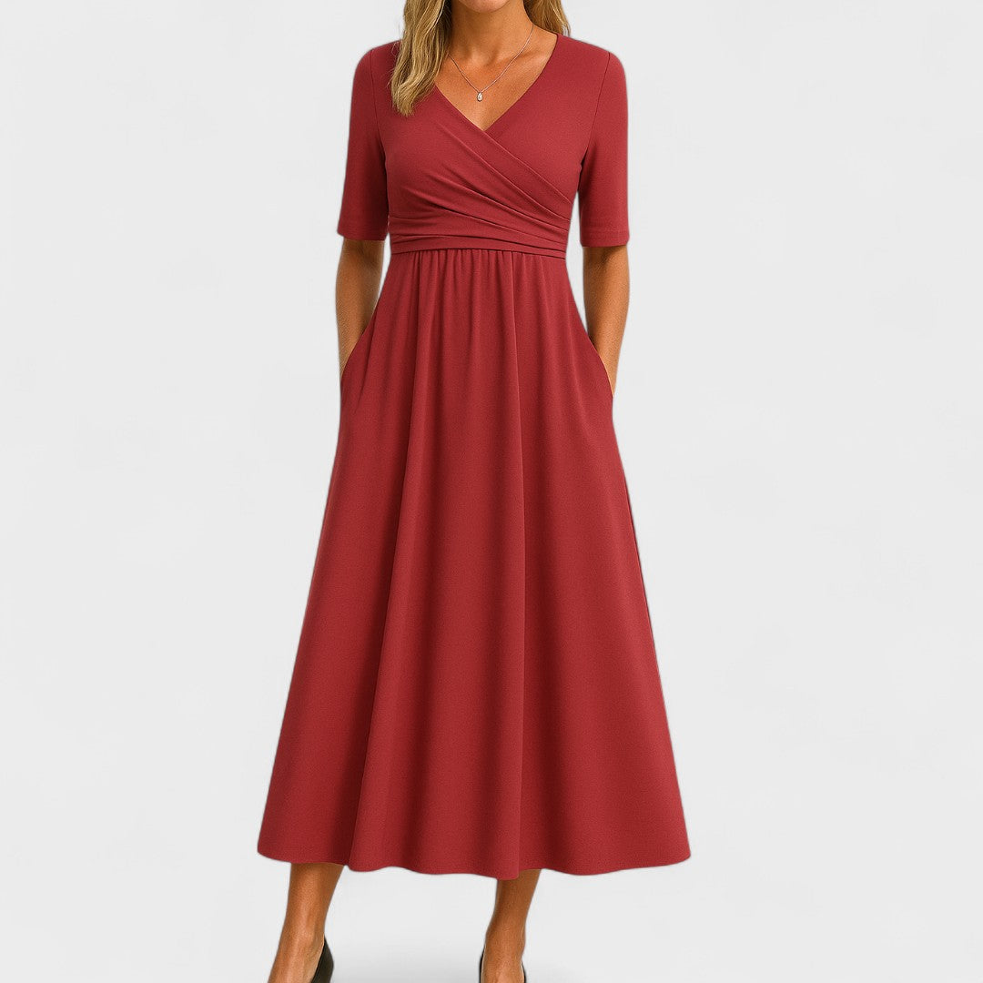 Midi Dress | V-Neckline, Flattering Silhouette 5