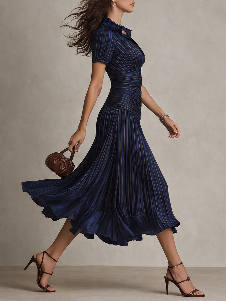 Midi Dress | Wrap V-Neckline, Cap Sleeves 5