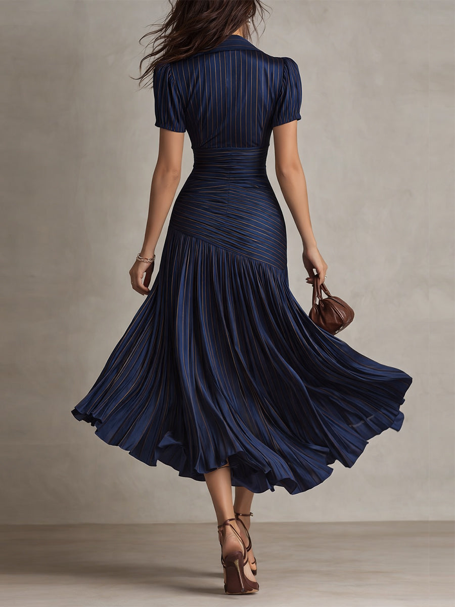 Midi Dress | Wrap V-Neckline, Cap Sleeves 6