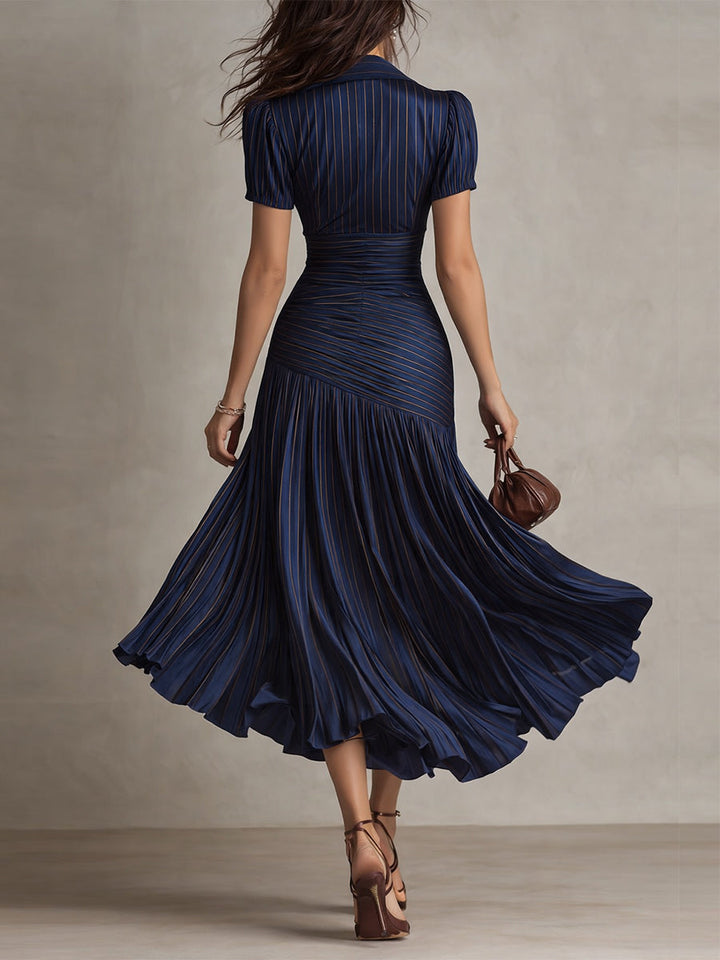 Midi Dress | Wrap V-Neckline, Cap Sleeves 6