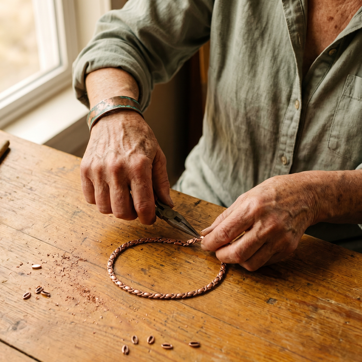 Necklace | Copper Material, Interlocking X-Link Chain 3