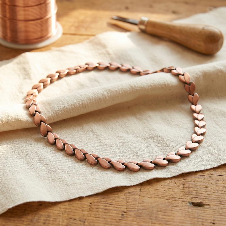 Necklace | Handcrafted Copper, Heart-Shaped Links 0