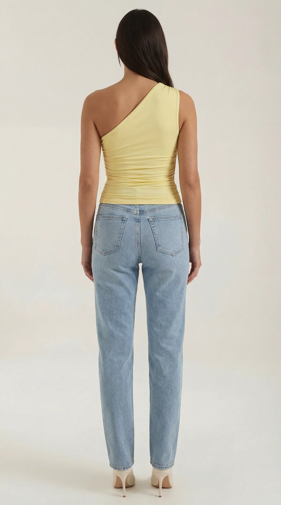 One Shoulder Top | Ruched Detailing, Seamless Design 3