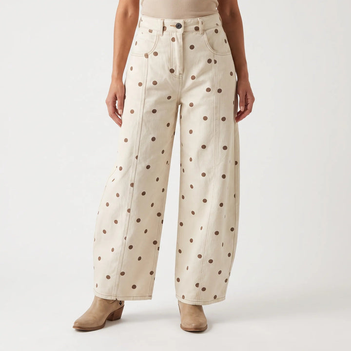 Pants | High Waist, Barrel Wide Leg, Polka Dot Pattern 2