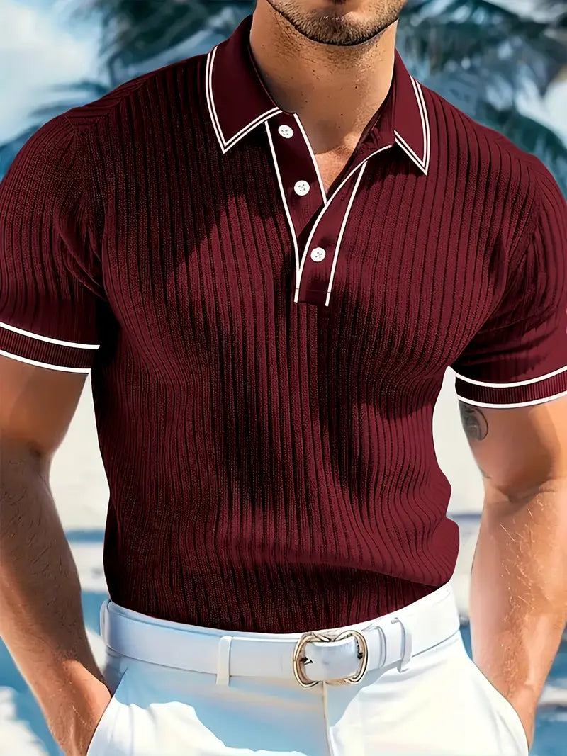 Polo Shirt | Ribbed Structure, Contrast Collar 10