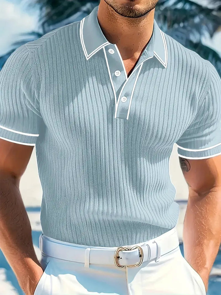 Polo Shirt | Ribbed Structure, Contrast Collar 11