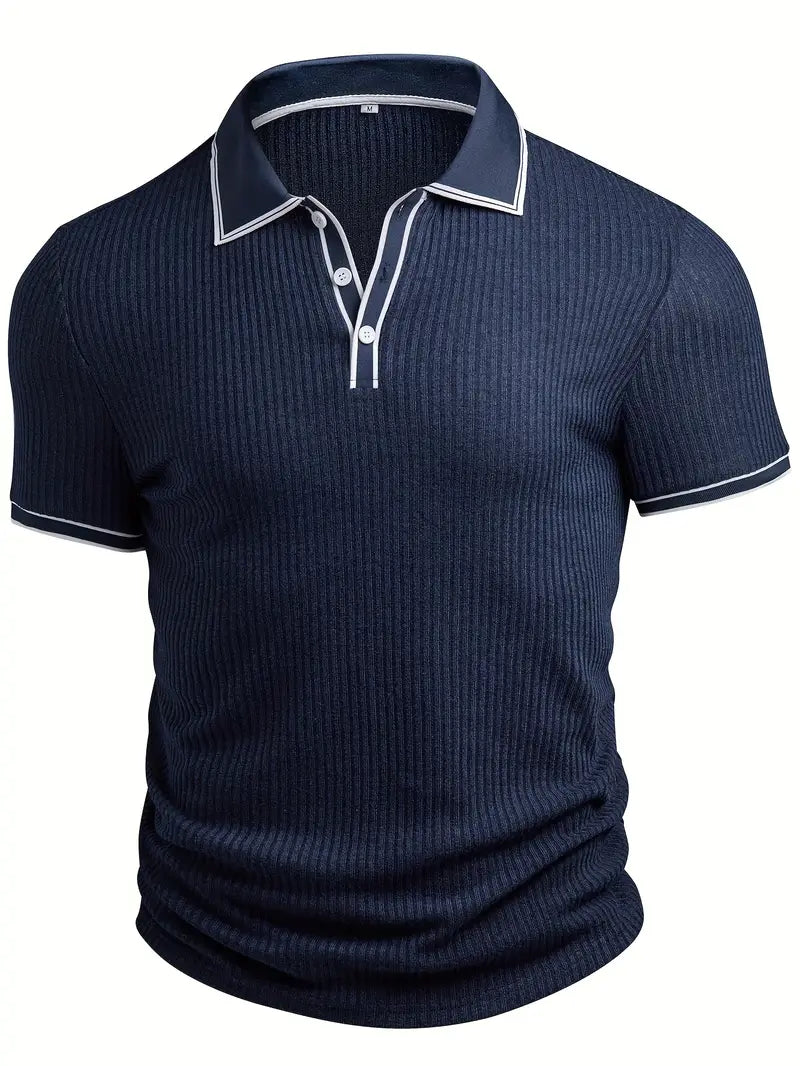 Polo Shirt | Ribbed Structure, Contrast Collar 3