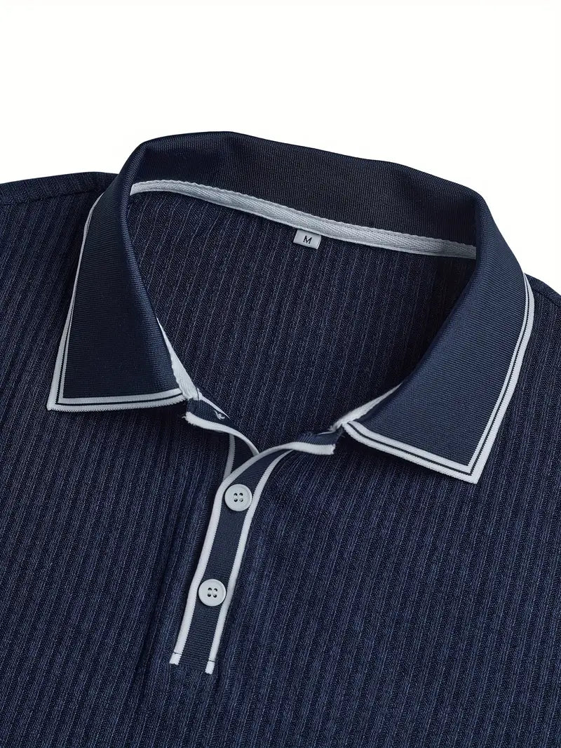 Polo Shirt | Ribbed Structure, Contrast Collar 4
