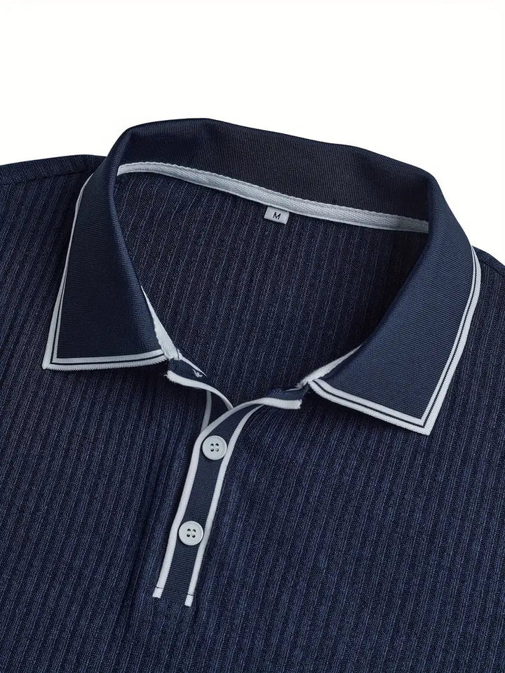 Polo Shirt | Ribbed Structure, Contrast Collar 4