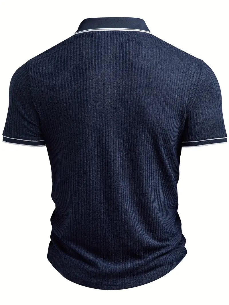 Polo Shirt | Ribbed Structure, Contrast Collar 5