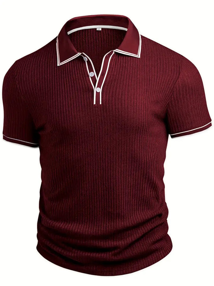 Polo Shirt | Ribbed Structure, Contrast Collar 8
