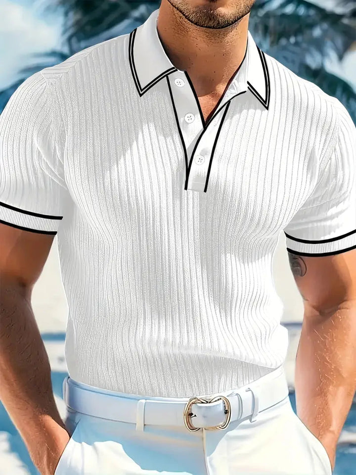 Polo Shirt | Ribbed Structure, Contrast Collar 9