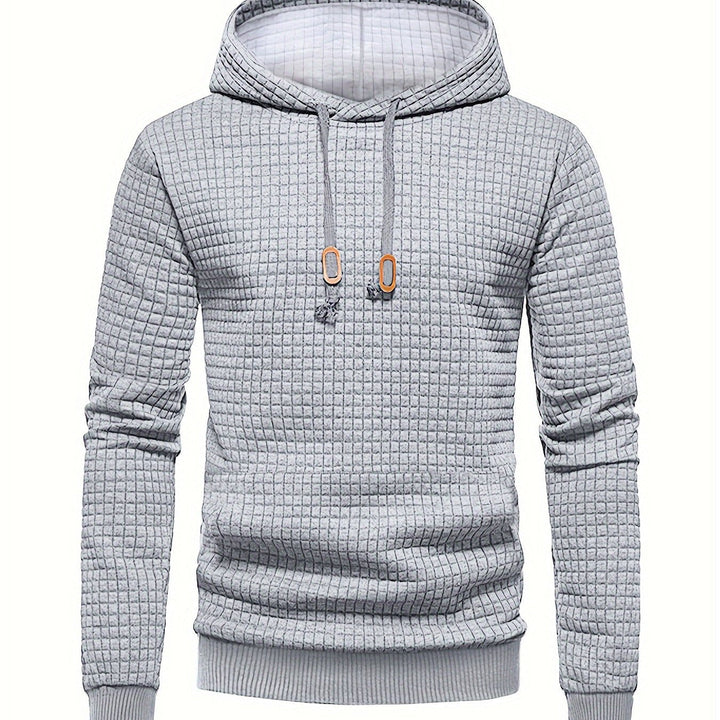 Pullover Hoodie | Textured Waffle Knit, Adjustable Hood 0