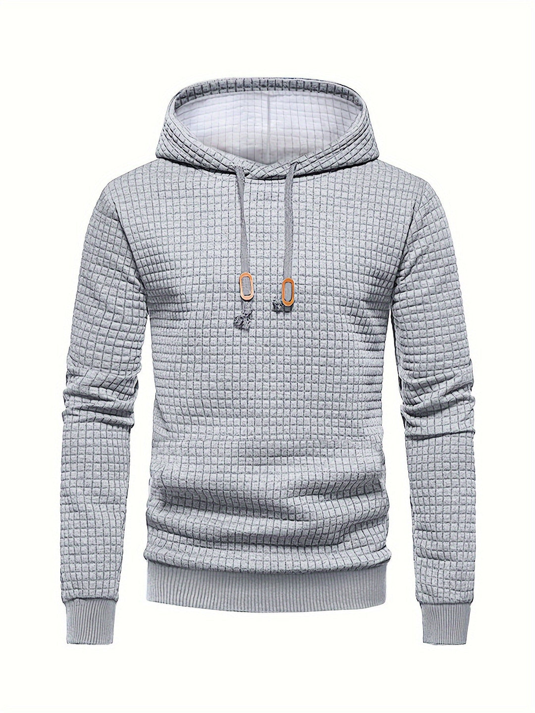 Pullover Hoodie | Textured Waffle Knit, Adjustable Hood 1