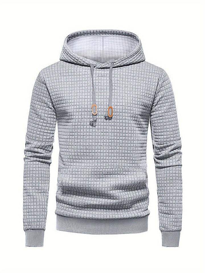 Pullover Hoodie | Textured Waffle Knit, Adjustable Hood 1