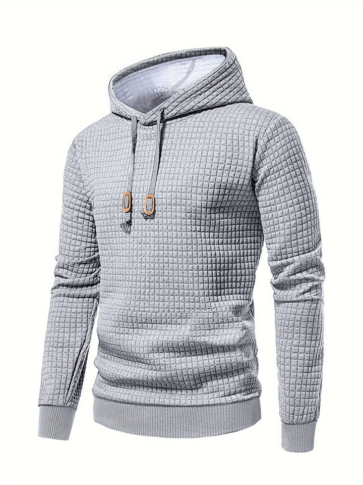 Pullover Hoodie | Textured Waffle Knit, Adjustable Hood 2