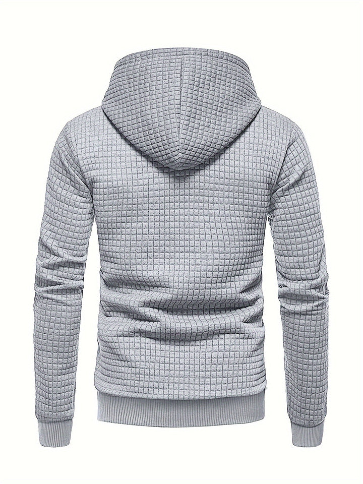 Pullover Hoodie | Textured Waffle Knit, Adjustable Hood 3
