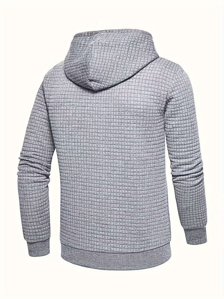 Pullover Hoodie | Textured Waffle Knit, Adjustable Hood 4