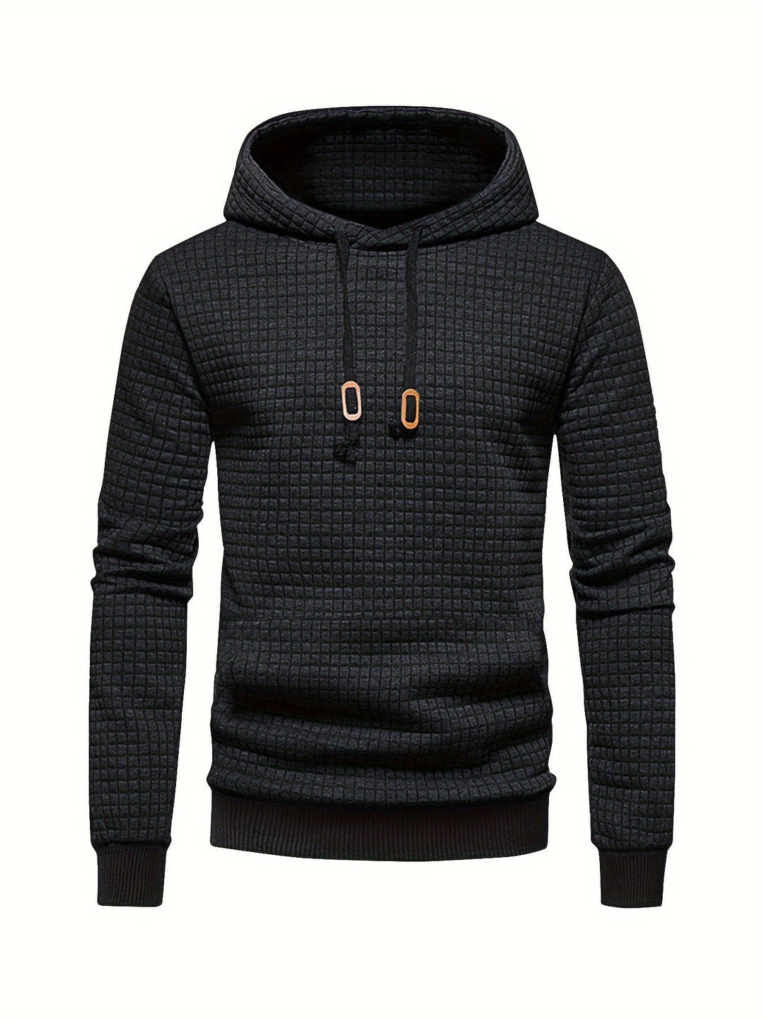 Pullover Hoodie | Textured Waffle Knit, Adjustable Hood 7