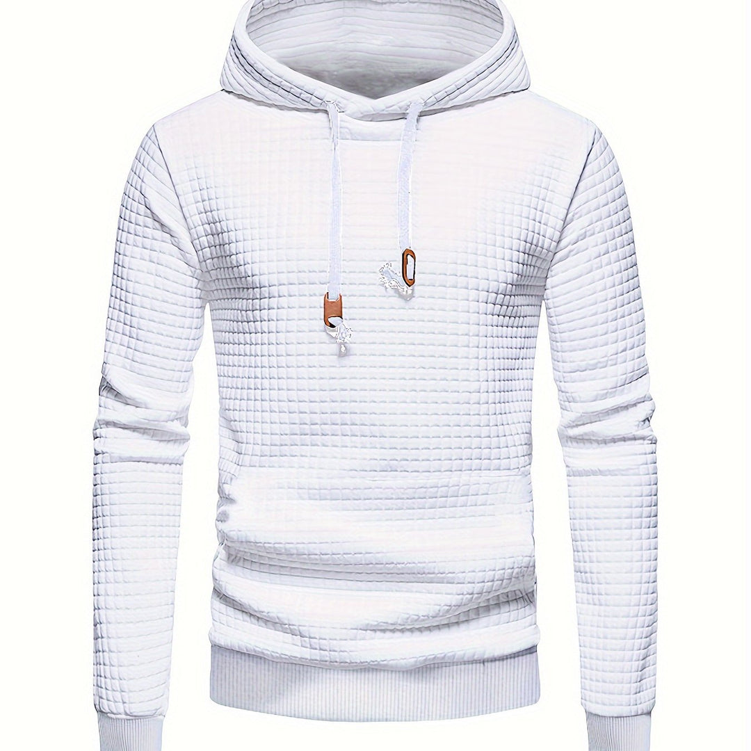 Pullover Hoodie | Textured Waffle Knit, Adjustable Hood 9