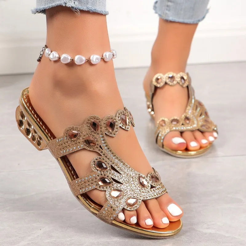 Sandals for Women | Glamorous Embellished Design, Adjustable Straps 2