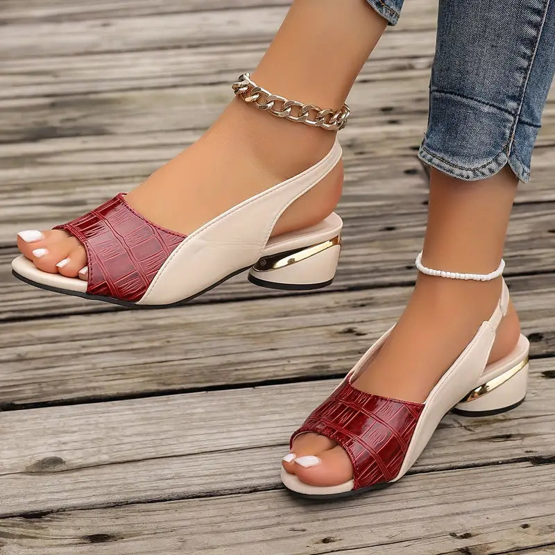 Sandals for Women | Leather Design, Block Heel 1
