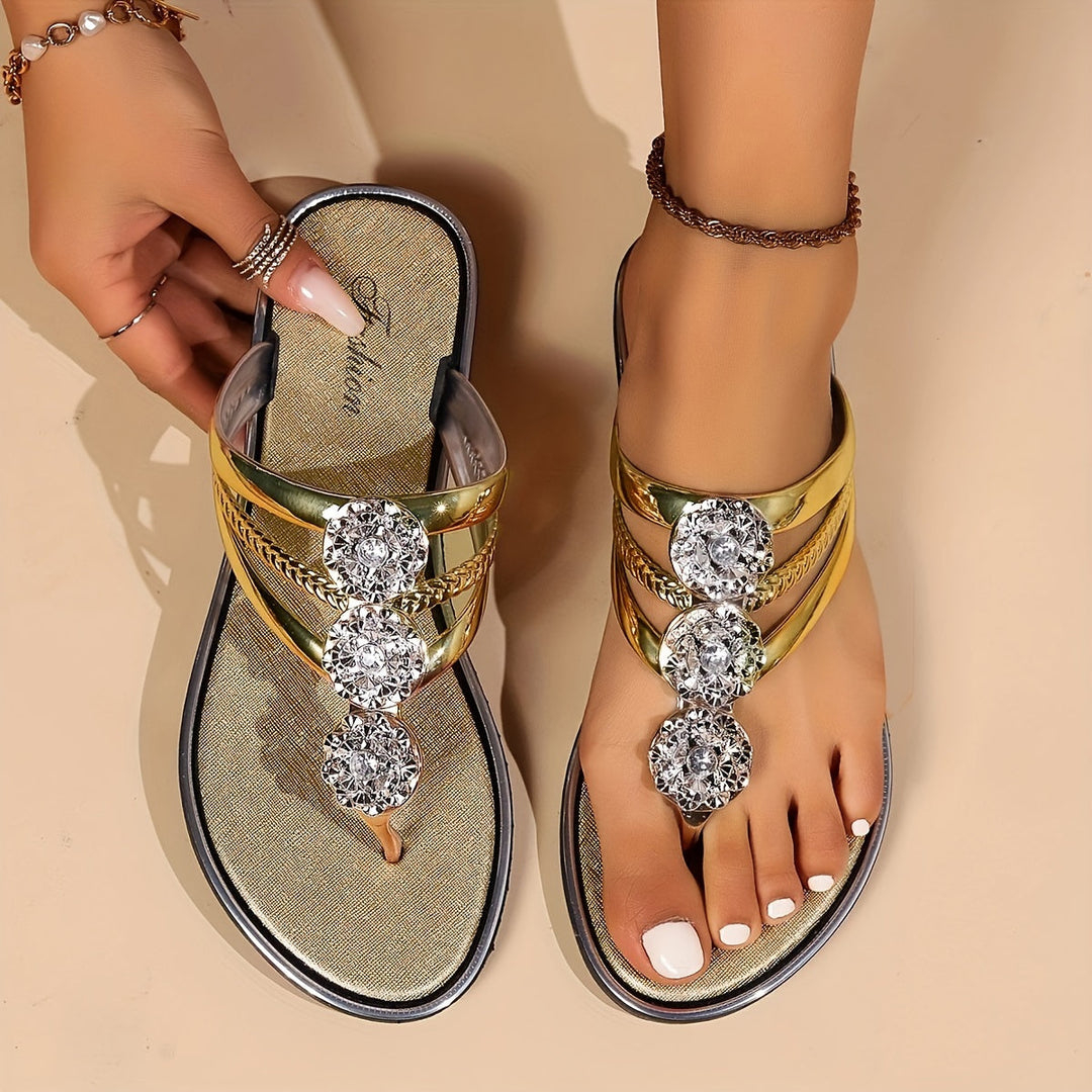 Sandals for Women | Rhinestone-Embellished Straps, Cushioned Insoles 2
