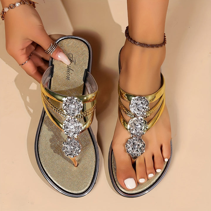 Sandals for Women | Rhinestone-Embellished Straps, Cushioned Insoles 2