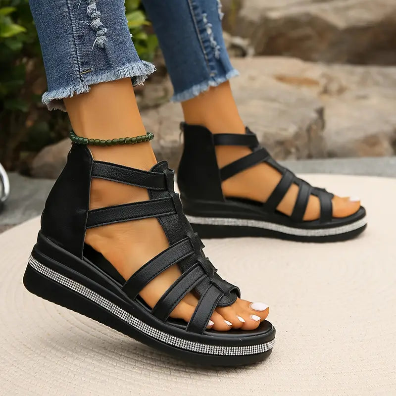 Sandals for Women | Rhinestone Decoration, Adjustable Straps 5