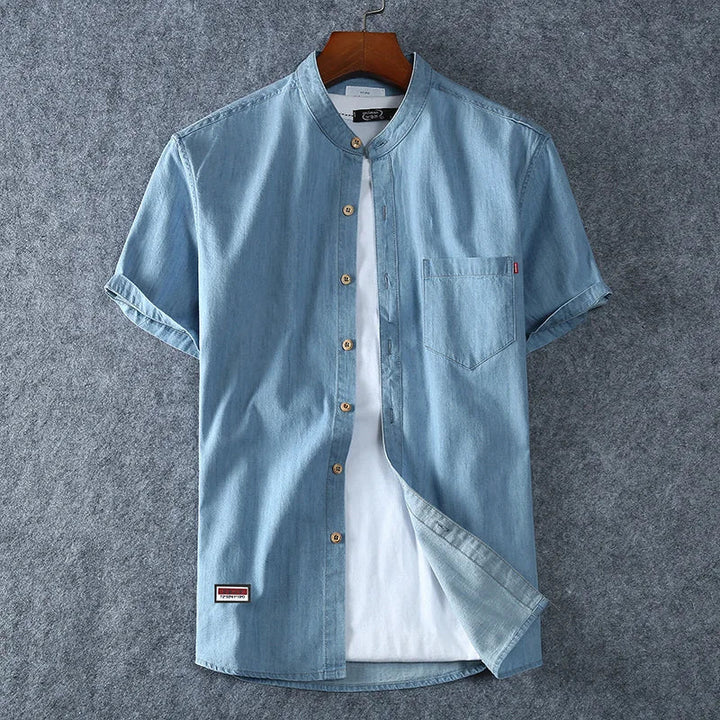 Shirt | Classic Cut, Denim-Cotton Blend 0