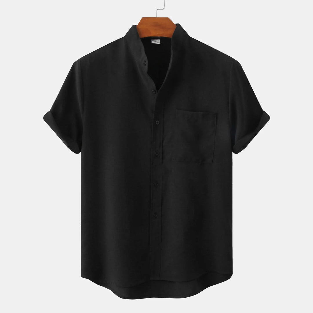 Shirt | Collarless Design, Short Sleeves 0