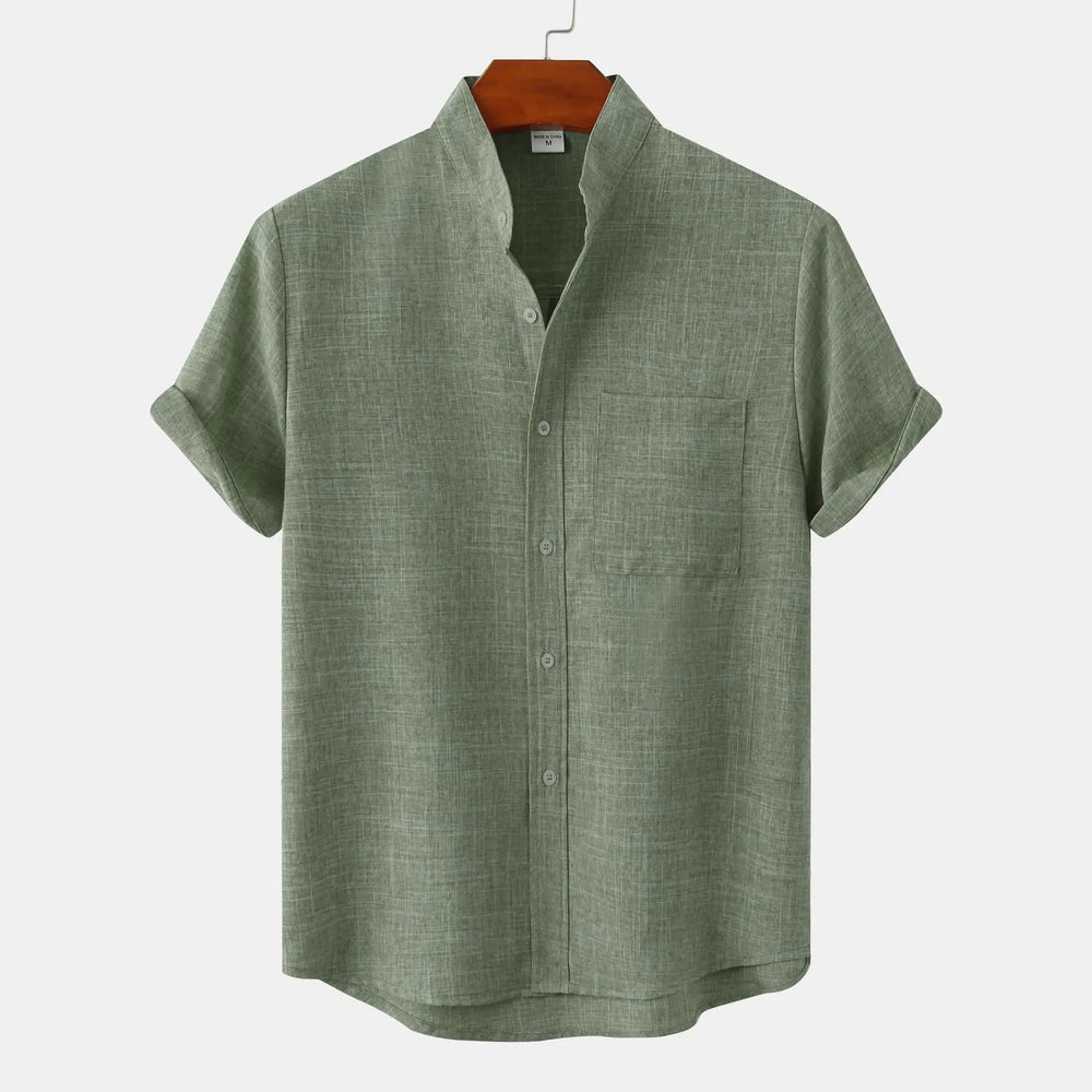 Shirt | Collarless Design, Short Sleeves 1