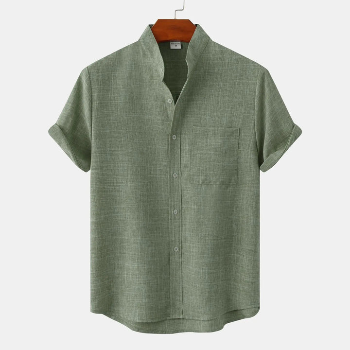Shirt | Collarless Design, Short Sleeves 1