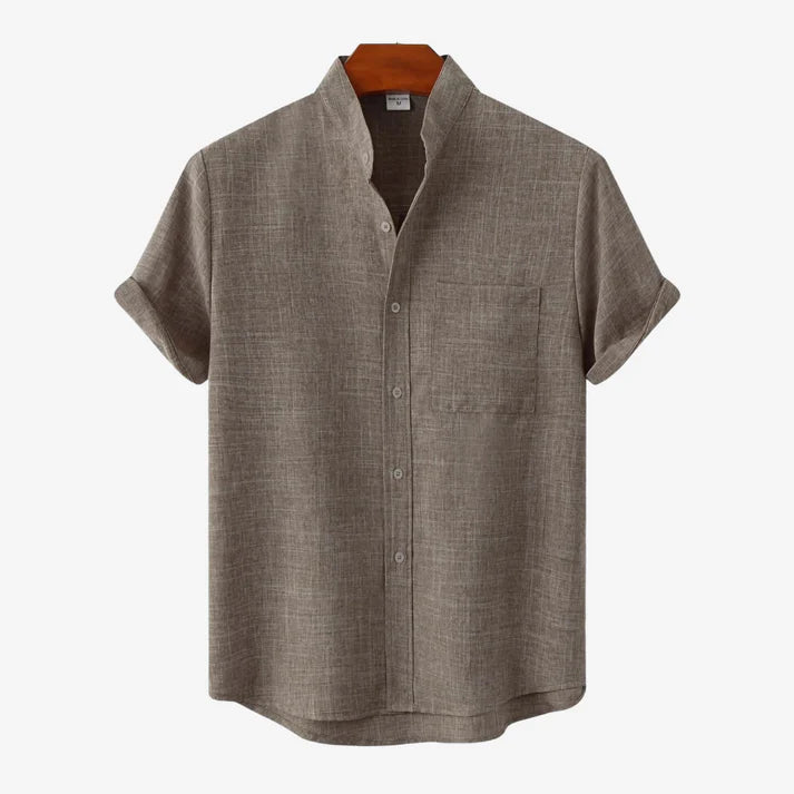 Shirt | Collarless Design, Short Sleeves 3